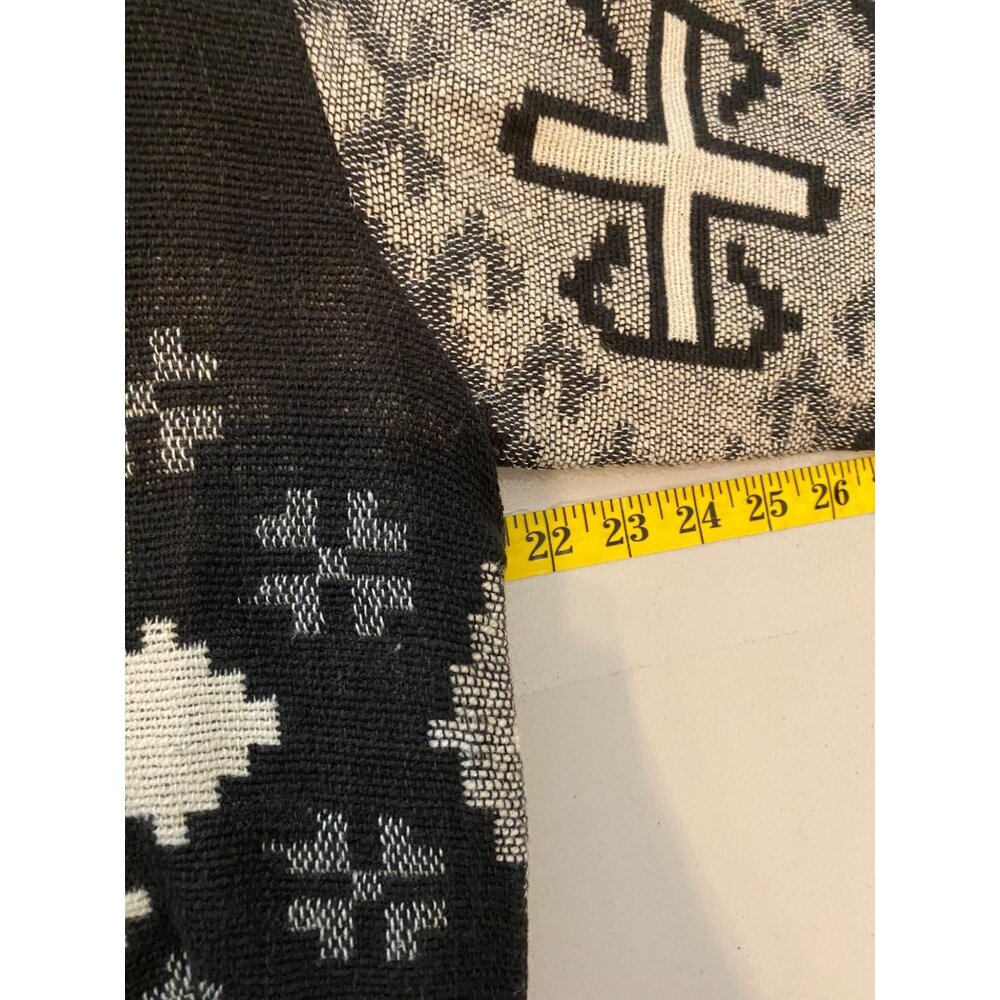 Vintage Crazy Cowgirl Black & Cream Cropped Jacket Tribal Pattern Large - Picture 6 of 8